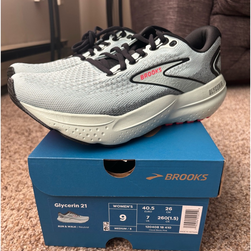 NEW: Brooks Glycerin 21 Shoes, Women’s size  9, Blue